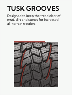 image showing closup with highlighted section for Tusk Grooves