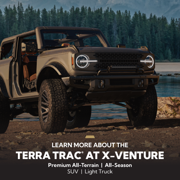 image of a Ford Bronco with Hercules Tire TerraTrac® AT X-Venture tires installed